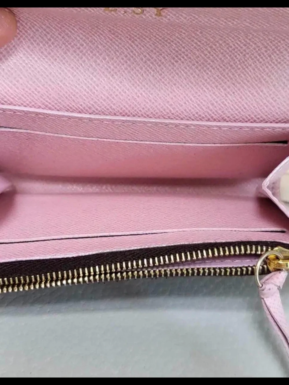 Louis Vuitton Brown Monogram Trifold Wallet with Pink Snap